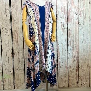 Anthropologie Maeve Summertide Swing Bohemian Boho Floral Maxi Dress Size Small